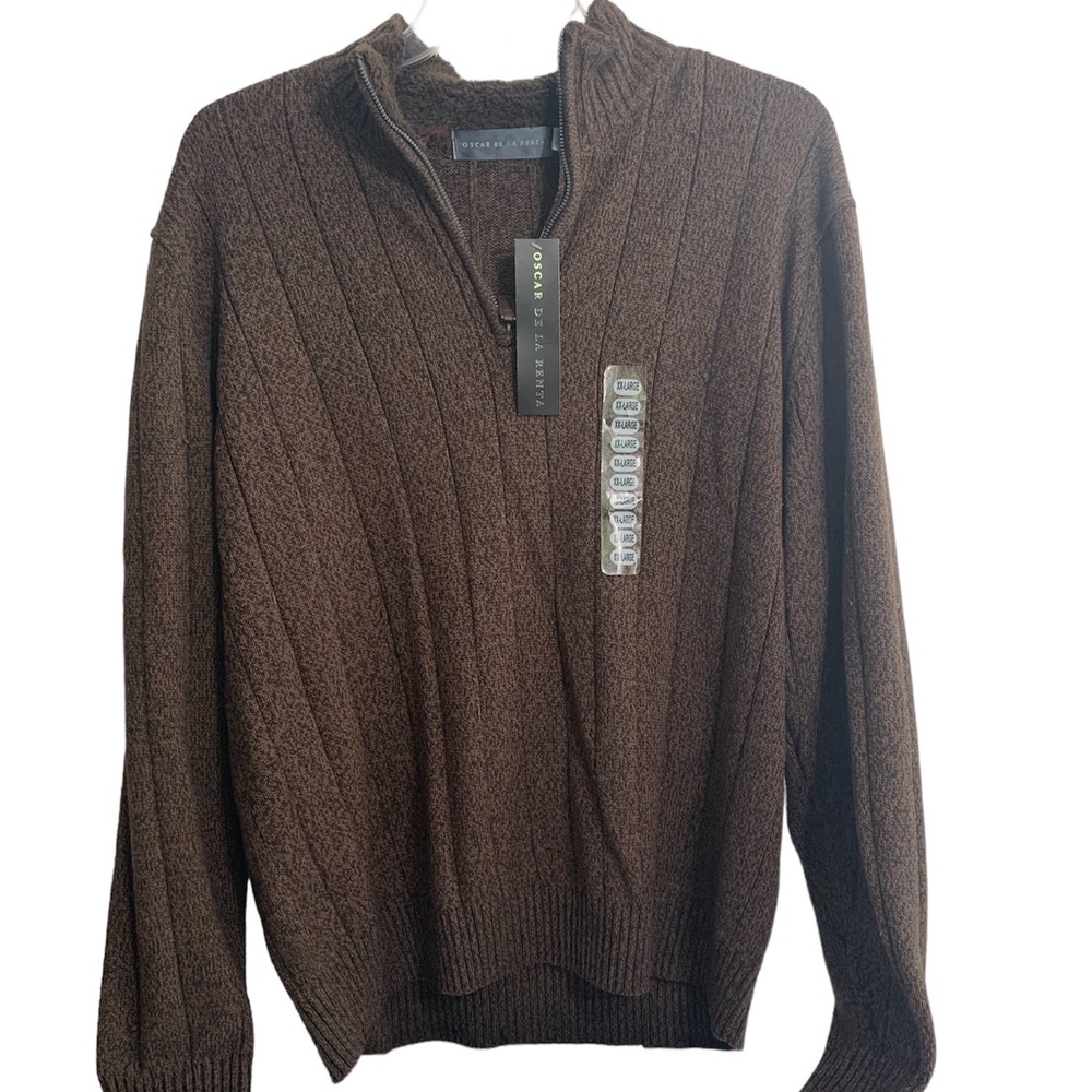NWT Oscar de la Renta 1/4 zip sweater Sherpa collar 2X